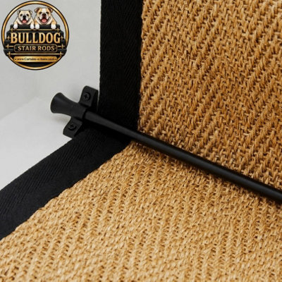 1 x Matt Black Stair Rod / Rods with Trumpet Finial - 725mm x 10mm