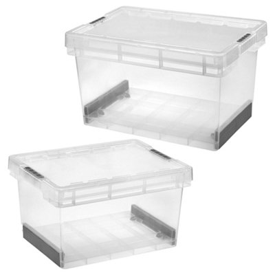 1 x Modular Plastic Storage Container 15 Litre Ultra Resistant With Secure Clip Lock Lid