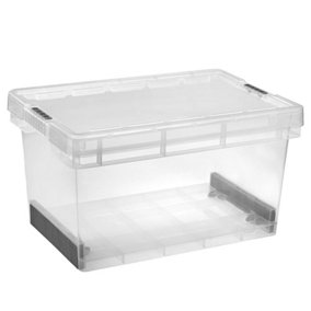 1 x Modular Plastic Storage Container 45 Litre Ultra Resistant With Secure Clip Lock Lid