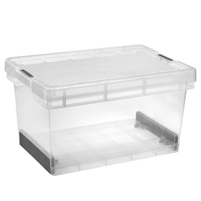 1 x Modular Plastic Storage Container 60 Litre Ultra Resistant With Secure Clip Lock Lid