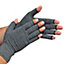 1 x Pair of Fingerless Arthritis Gloves - Provide Relief & Compression for Painful, Swollen, Arthritic Hands - Grey, Size Medium