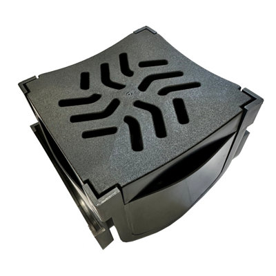 1 x Polydrain Heelguard Quadbox Corner Piece Black Pvc, Bend Water Rain Storm Shower, Garden Driveway