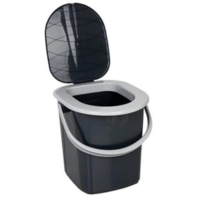 1 x Portable Lightweight 22 Litre Camping Toilet With Seat & Lid