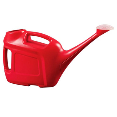 1 x Red 6 Litre Slimline Garden Watering Can With Sprinkler Head & Handle