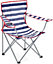 1 x Red & Blue Striped Foldable Outdoor Garden Camping Chairs With Cup Holder & Arm Rest