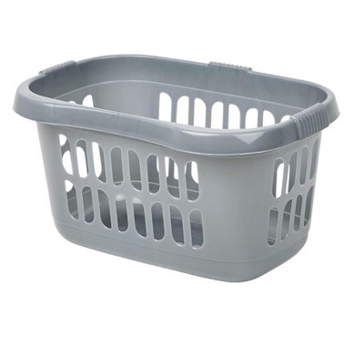 1 x Silver Laundry Tidy Up Organiser Hipster Basket For Home Bedroom & Utility Rooms