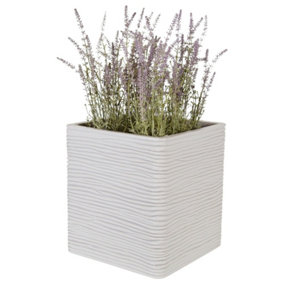 1 x Square Amalfi Stone Effect Flower Planter Ideal For Home, Gardens, Patios & Balconies