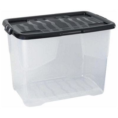1 x Stackable & Strong Durable 24 Litre Curve Plastic Storage Box With ...