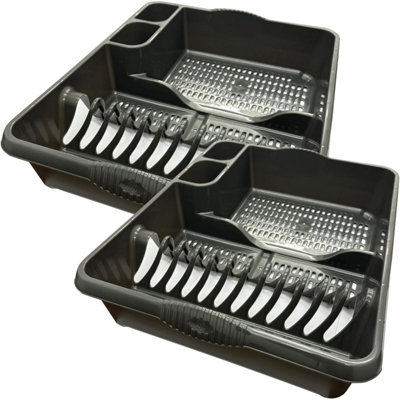 1 X Strong Dish Drainer Rack Large Plastic Cutlery Rack With Integral ...