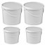 1 x Strong Heavy Duty 25L White Multi-Purpose Plastic Storage Buckets With Lid & Handle