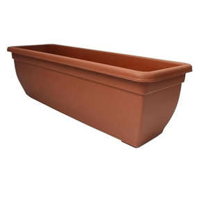 1 x Terracotta 60cm Bellpot Trough Winchester Plastic Plant Flower Pot For Windows, Gardens & Patios