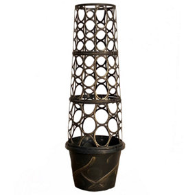 1 x Tower Pot Flower Planter with Trellis Frame for Climbing Plants Support Frame Cage Plant Pot for Gardens, Patios or Indoors