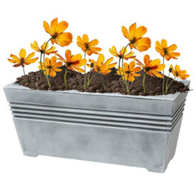 1 x Trough Venice Planter Lightweight Grey Flower Pots For Home, Garden & Patios