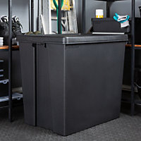 1 x Wham Bam 154L Stackable Recycled Plastic Storage Box & Lid Black