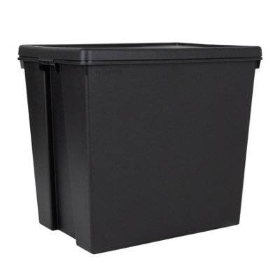 1 x Wham Bam 154L Stackable Recycled Plastic Storage Box & Lid Black - 3