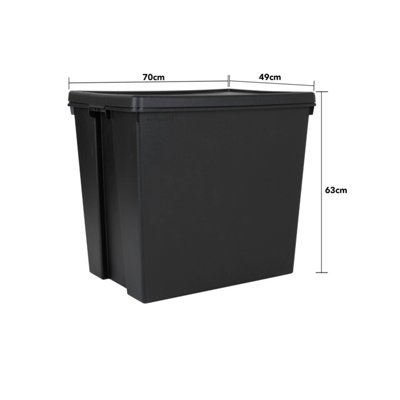 1 x Wham Bam 154L Stackable Recycled Plastic Storage Box & Lid Black - 5