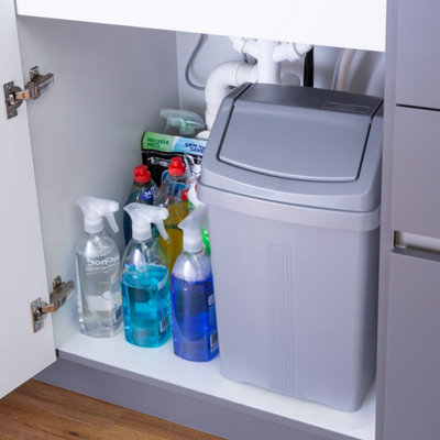 1 x Wham Casa 15L Swing Bin Silver
