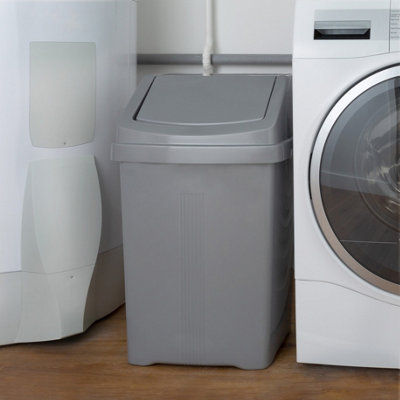 1 x Wham Casa 50L Swing Bin Silver