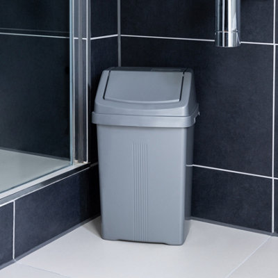 1 x Wham Casa 8L Swing Bin Silver