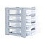 1 x Wham Shallow 4 Drawer Tower Steel/Clear (Home & Office Storage Organisation)