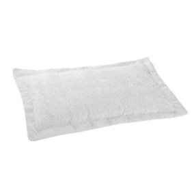 1 x White Candlewick Pillow Sham - Soft & Lightweight 100% Cotton Pillow Cover Case with Wave Design - Measures W66 x D51cm