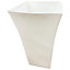 1 x White Tall Large Plastic Contemporary Garden Patio Milano Planter With a Shiny Gloss Finish