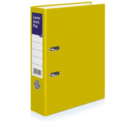 1 x Yellow Lever Arch File A4 Ring Binder Folder Files Office Document ...
