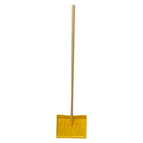 1 x Yellow Snow Shovel Spade With Wooden handle For Clearing Driveways, Gardens, Pathways, Snow & Debris