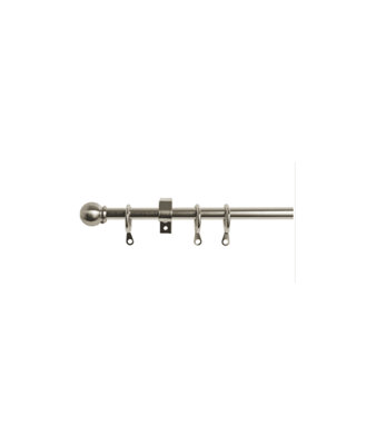 10 - 13mm  Metal Ball Curtain Pole Set - Satin Silver