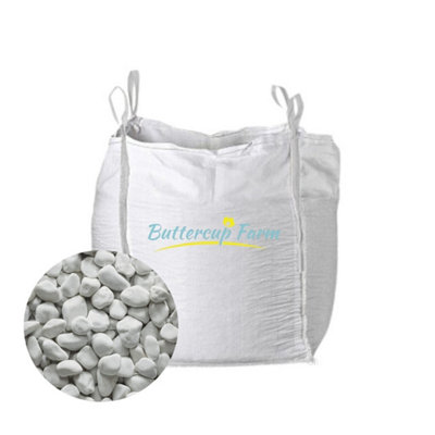 10-20mm White Dover Cobbles - Premium Aggregate Bulk Bag - 850 kilos