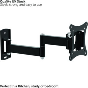 10 27" Full Motion Cantilever TV Bracket Wall Mounted Kitchen Arm Monitor Stand