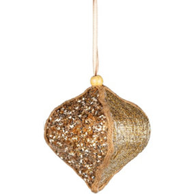 10.5cm Gold Bauble - Christmas Hanging Decoration