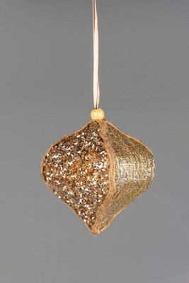 10.5cm Gold Bauble - Christmas Hanging Decoration