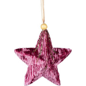10.5cm Pink Star - Christmas Hanging Decoration