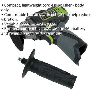 10.8V Cordless Polisher - 75mm Pad Size - BODY ONLY - Compact & Lightweight
