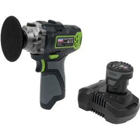 10.8V Cordless Polisher Kit - 75mm Pad Size - Includes 2Ah Battery & Charger