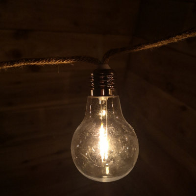 10 A60 Bulb 4.5m Jute Rope Party Festoon Christmas Outdoor Lights in Warm White - 3