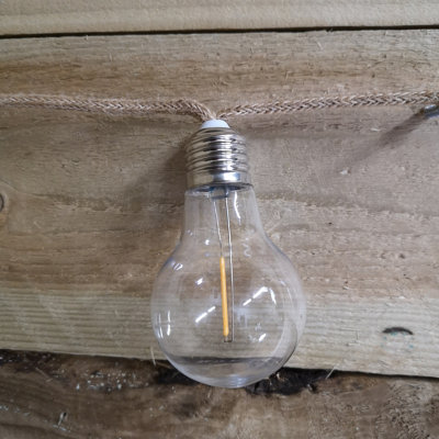 10 A60 Bulb 4.5m Jute Rope Party Festoon Christmas Outdoor Lights in Warm White - 5