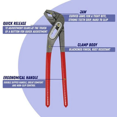 10" Adjustable Wrench Multi-Purpose Pipe Pliers for Bathroom & Plumbing Use
