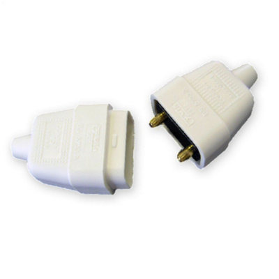 10 amp 2 Pin Rubber Flex Cable Connector Flymo Lawnmower Hedge Trimmer White Price Comparisons | Compare The Build