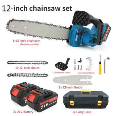 10 and 12 inch cordless chainsaw , electric handheld cutter, 2 battery ...