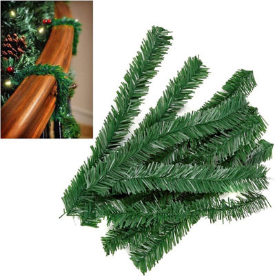 10 Artificial Green Christmas Garland Ties Tree Wreath Wraps Decoration ...