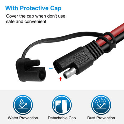 10 AWG SAE Connector, SAE to ORingTerminal Harness, 12V Motorcycle Car Battery SAE Charging Cable, SAE Quick Release Adaptor Cable