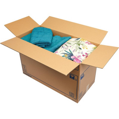 10 BANKERS BOX Cardboard Moving Boxes - 100L Heavy Duty Double Wall Boxes - 70 x 44 x 32.5cm - Pack of 10 - 9