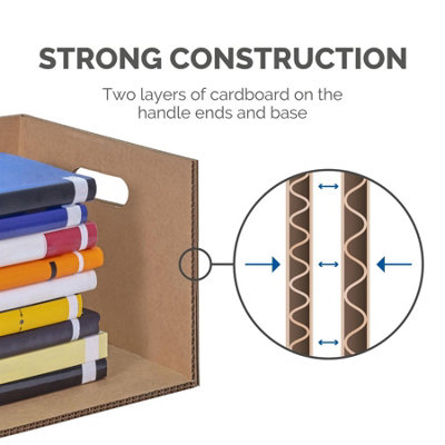 10 BANKERS BOX Cardboard Moving Boxes - 32L Heavy Duty Double Wall Boxes - 37.5 x 32.5 x 26cm - Pack of 10