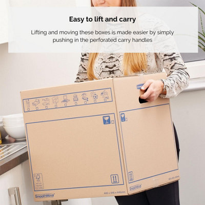 10 BANKERS BOX Cardboard Moving Boxes - 39L Heavy Duty Double Wall Boxes - 47 x 32 x 26cm - Pack of 10 - 3