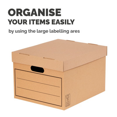 10 BANKERS BOX Multi Use Storage Boxes with Lids Cardboard