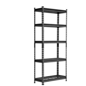 10 Bays - 152 X 75 X 30cm - Black - 5 Tier Boltless Heavy Duty Wire Shelving Unit - 1000kg Load Weight