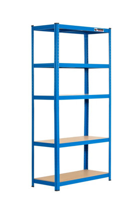 10 Bays - 180 x 90 x 40cm - Blue - 5 Tier Boltless Heavy Duty Garage Shelving Unit - 1000kg Load Weight