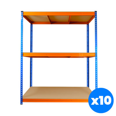 10 Bays of 3 Tier ULTRA HEAVY DUTY Storage Racking 1800h x 1500w x 600d mm 350kg
